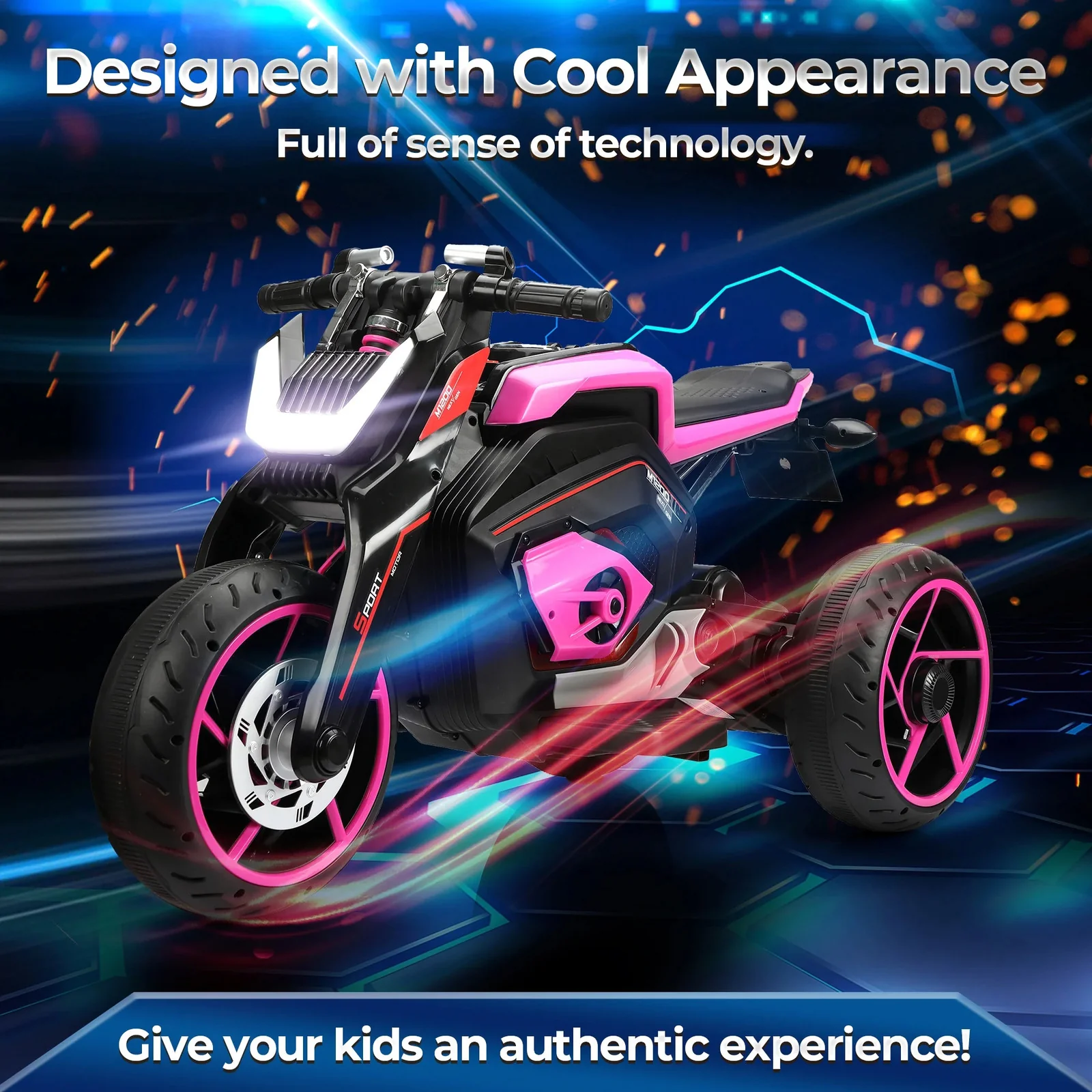 12V Battery-Powered Electric Ride-On 3-Wheel Kids Trike Motorcycle - Image 4