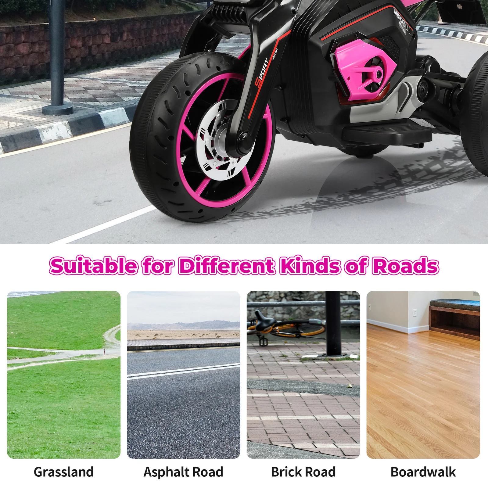 12V Battery-Powered Electric Ride-On 3-Wheel Kids Trike Motorcycle - Image 9