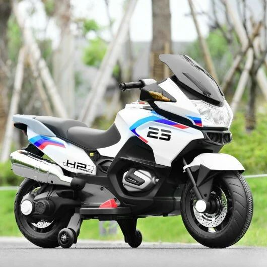 12V Kids Electric Ride-On Motorcycle with Training Wheels, Lights, and Music - Image 4
