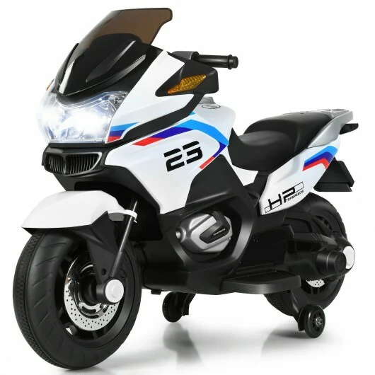 12V Kids Electric Ride-On Motorcycle with Training Wheels, Lights, and Music - Image 9