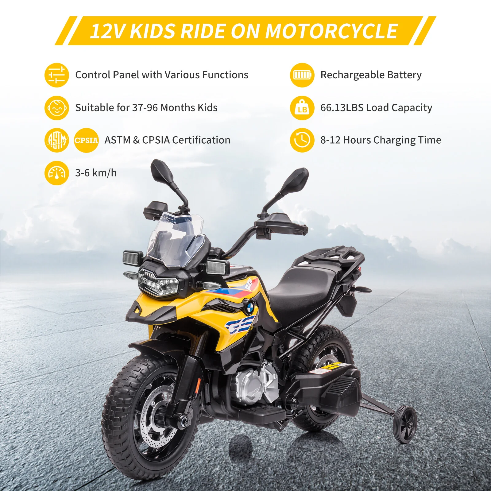12V Electric Ride-On Motorcycle Toy with Adjustable High and Low Speeds for Kids - Image 8