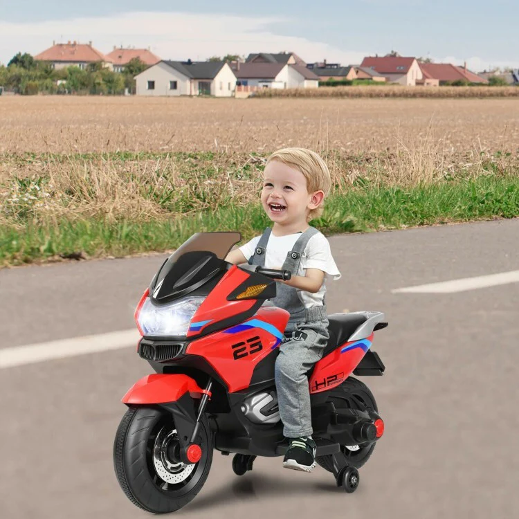 12V Electric Ride-On Motorcycle for Toddlers with Training Wheels - Image 2