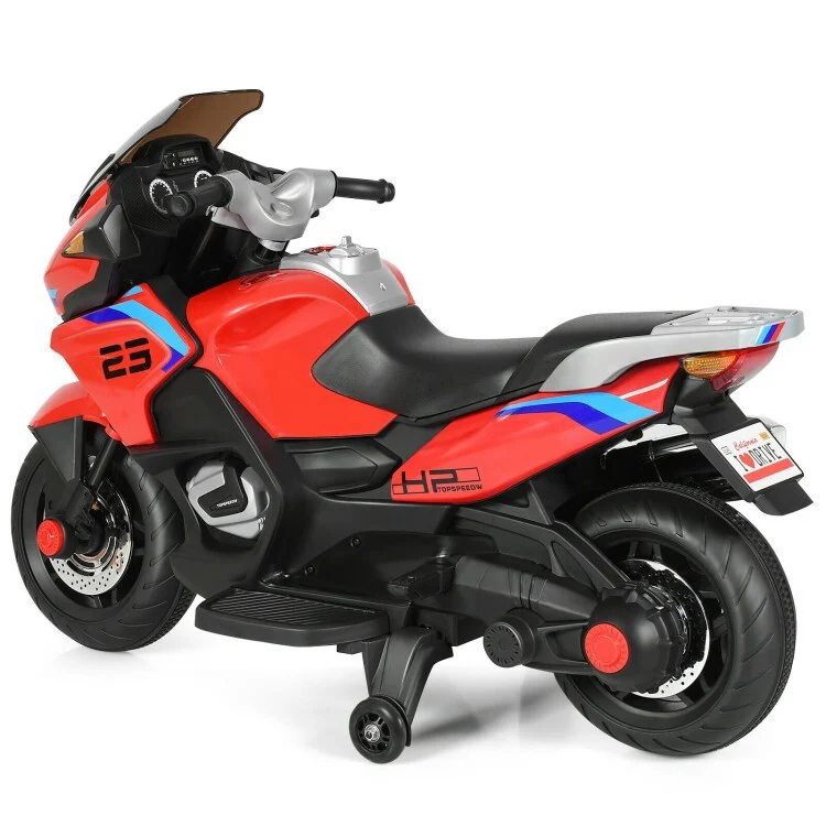 12V Electric Ride-On Motorcycle for Toddlers with Training Wheels - Image 3