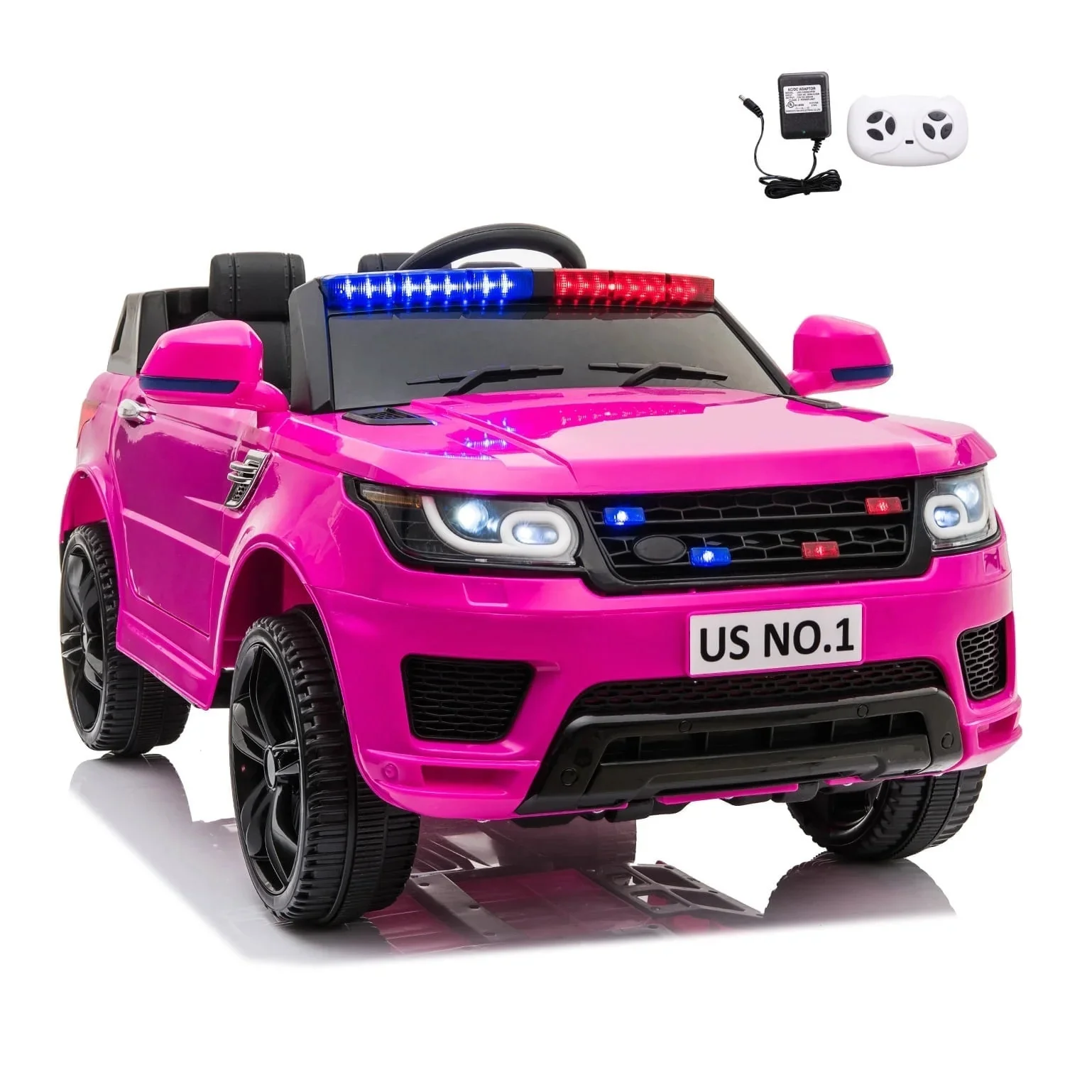 12V Kids Electric Ride-On Police Car with Battery and Remote Control - Image 10