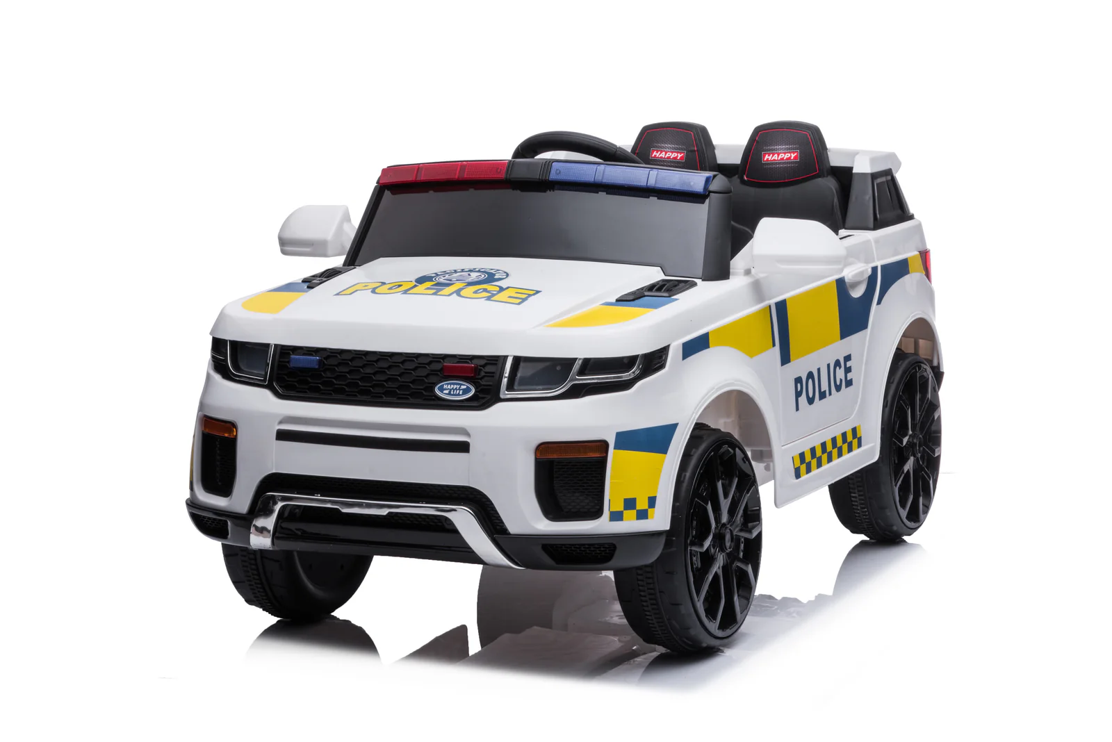 12V Battery-Powered Kids Electric Police SUV Ride-On Car for Toddlers - Image 2