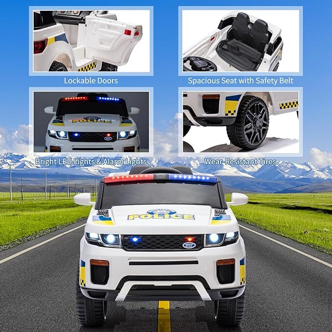 12V Electric Police SUV Ride-On Car for Toddlers with 2.4G Remote Control - Image 4