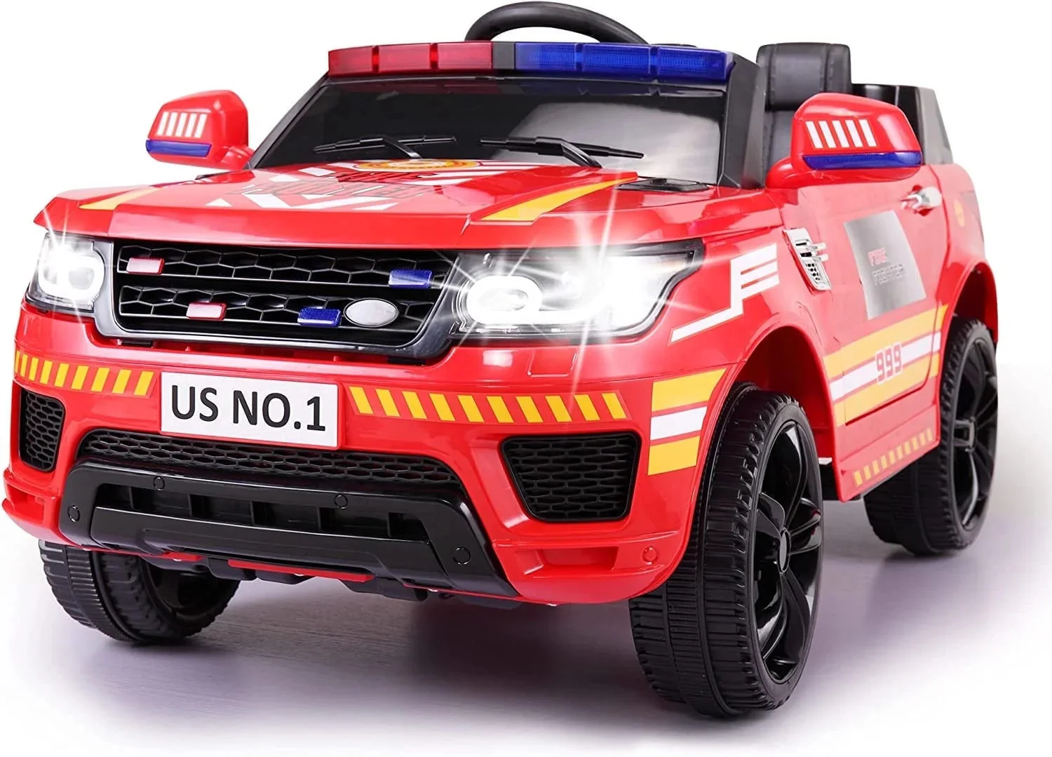 12V Battery-Powered Kids Ride-On Police Car with Remote Control 4-Wheeler Truck - Image 11