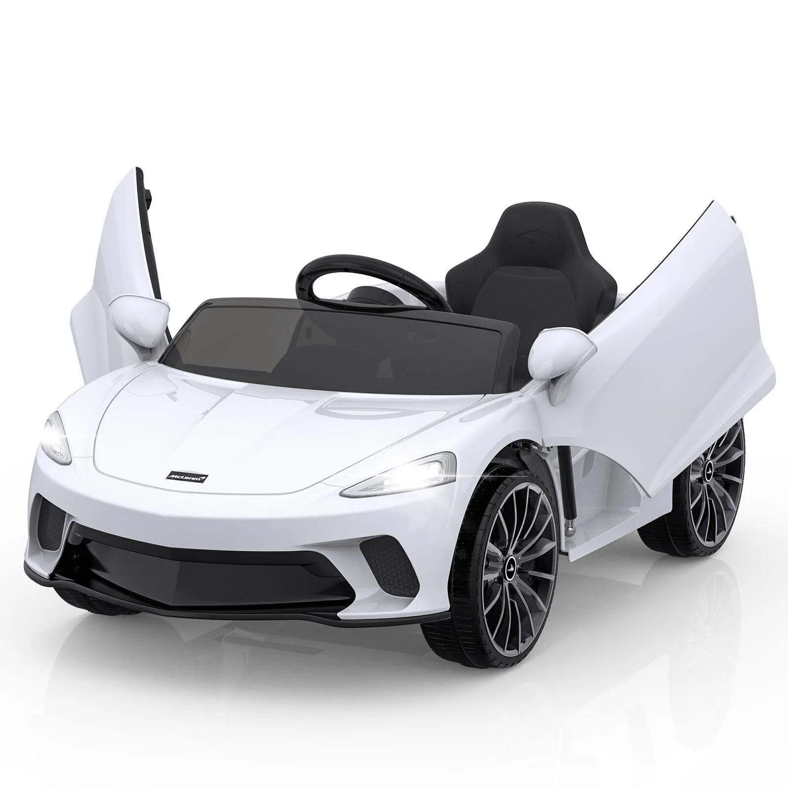 12V Kids Ride-On Sports Car with Hydraulic Doors and Seat Belt - Image 14