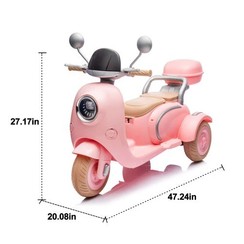 12V Electric Two-Seater Kids Ride-On Three-Wheel Motorcycle with Bluetooth - Image 21