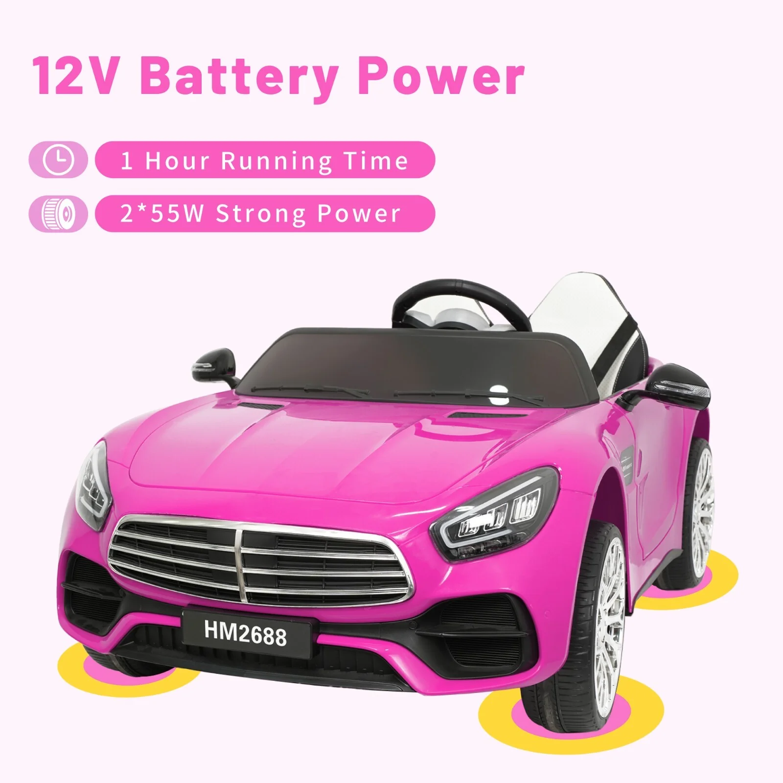 12V Electric Ride-On Car for Kids with 2 Seats, Power Wheels and Parental Remote Control - Image 6