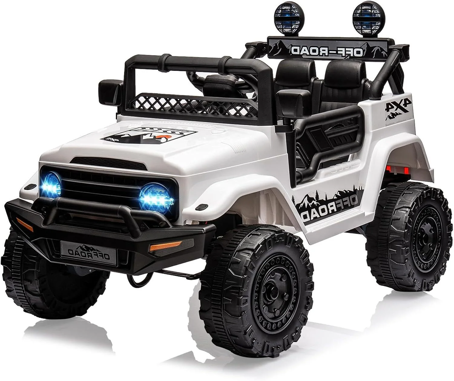 12V Electric Kids Ride-On Jeep Car with Battery Power, LED Lights, and Remote Control