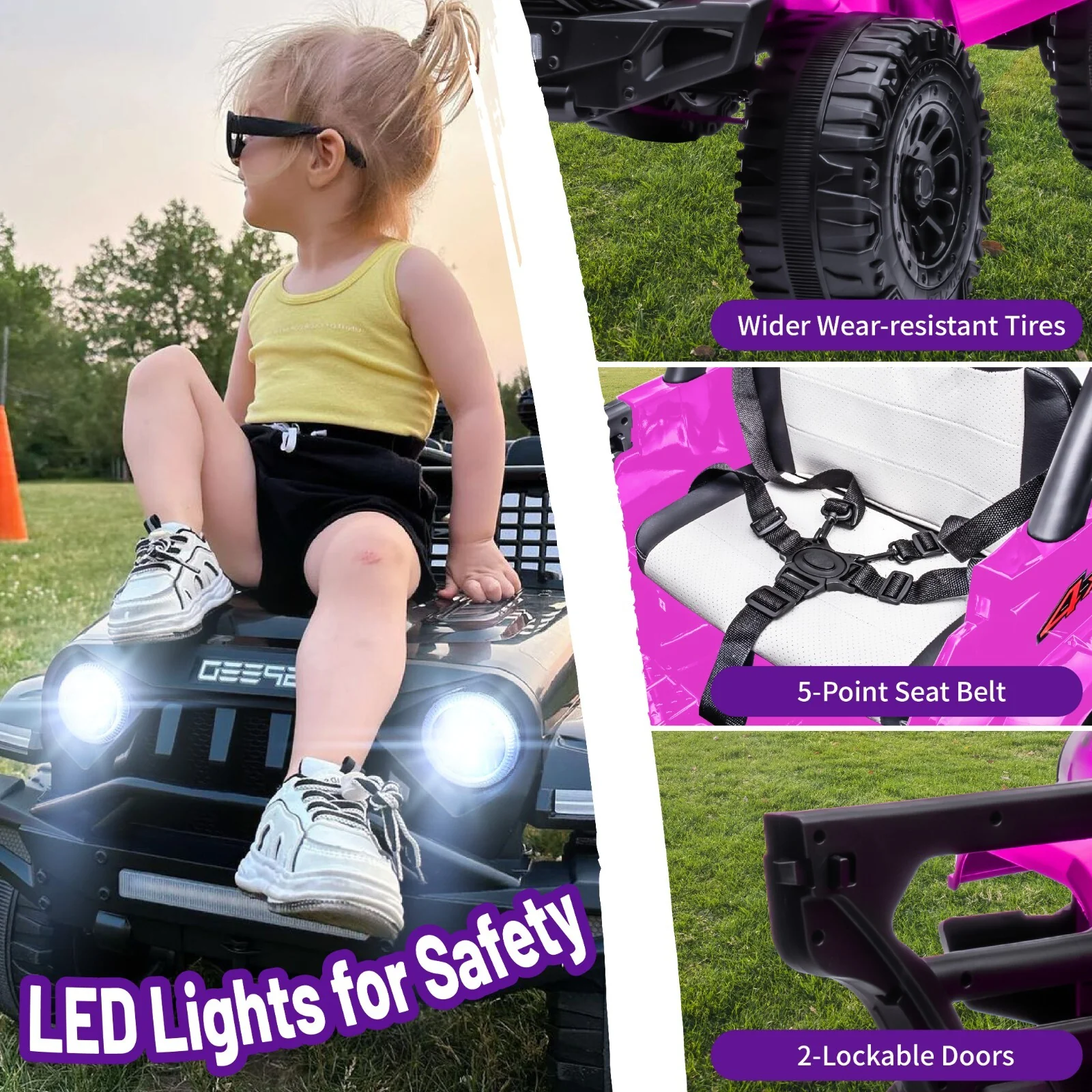 12V Electric Kids Ride-On Jeep with Battery-Powered Wheels, Remote Control, and LED Lights - Image 4