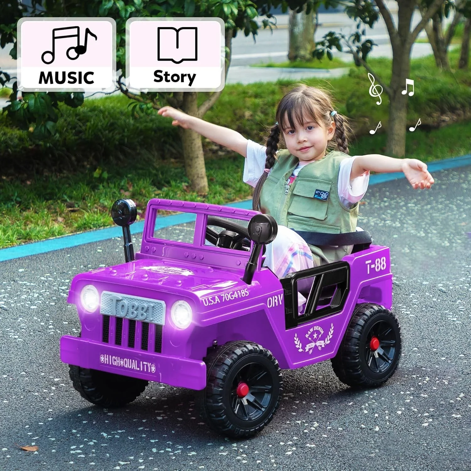 12V Electric Kids Ride-On Jeep Car with Battery Power, Remote Control, and LED Lights - Image 17