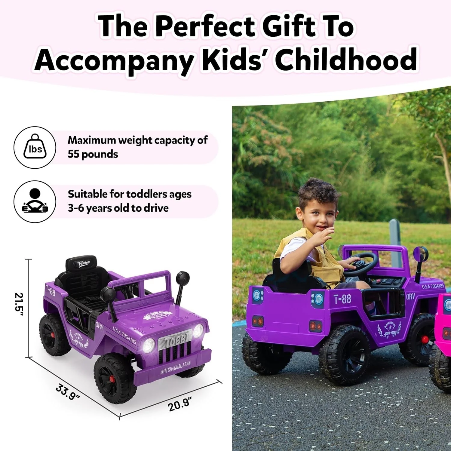 12V Electric Kids Ride-On Jeep Car with Battery Power, Remote Control, and LED Lights - Image 4
