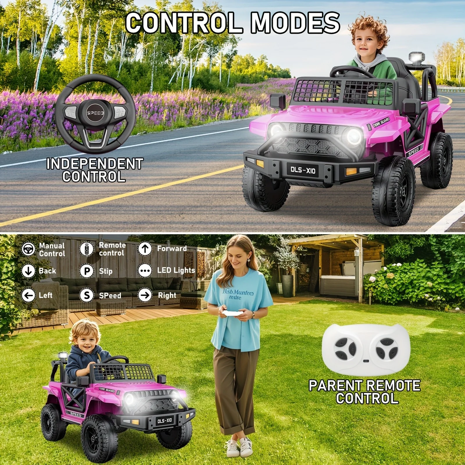 12V Kids Electric Ride-On Jeep Car with Battery Power, Remote Control, and LED Lights - Image 5