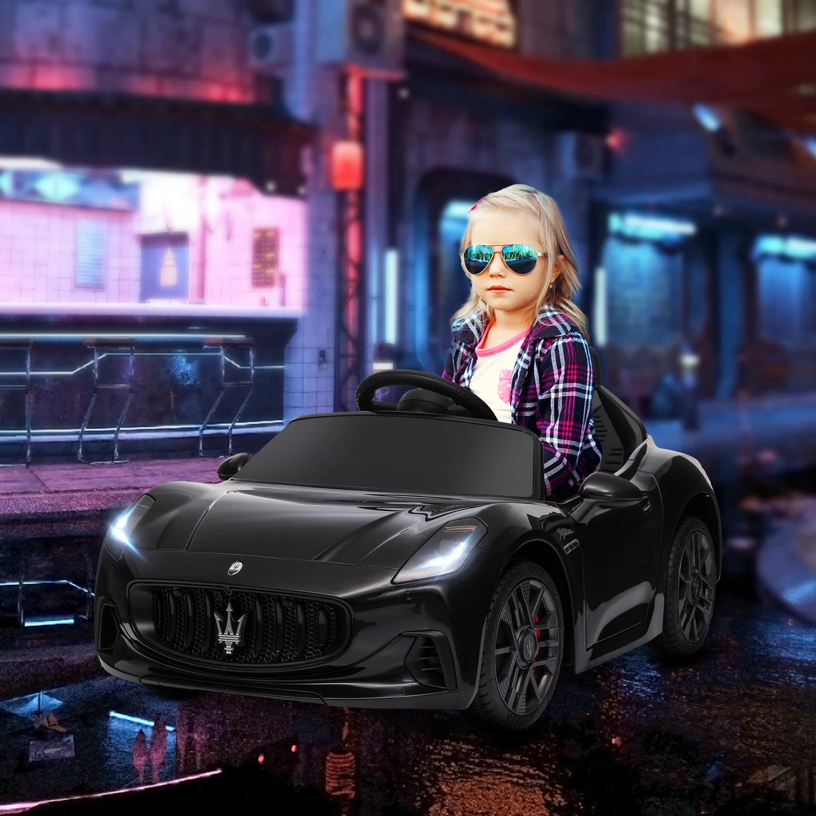12V Electric Kids Ride-On Car with Remote Control, Soft Start, LED Lights, and Music - Image 2