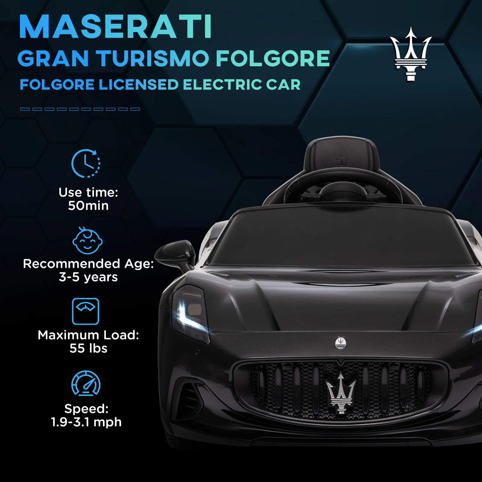 12V Kids Electric Ride-On Car with Remote Control, Soft Start, LED Lights, and Music - Image 4