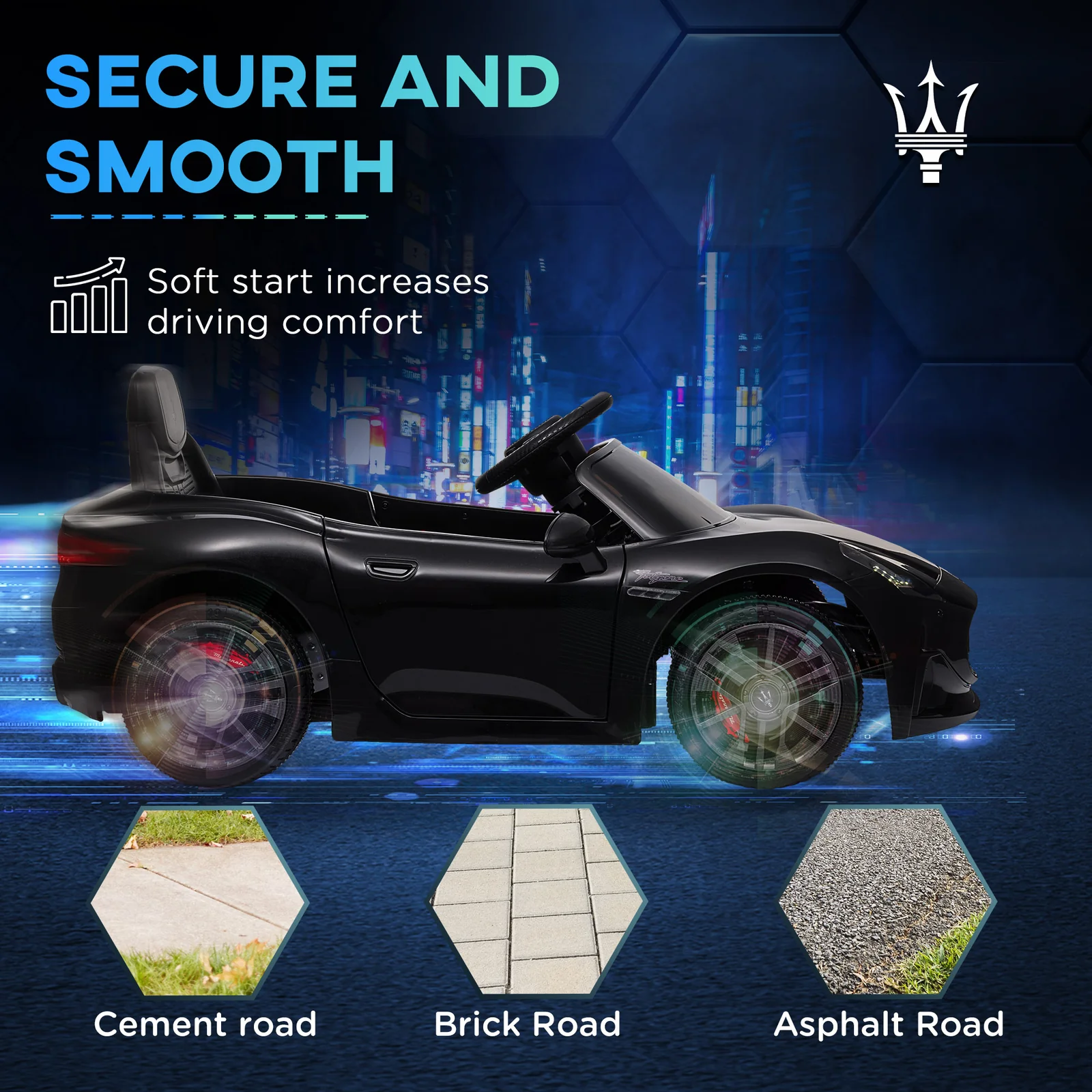 12V Kids Electric Ride-On Car with Remote Control, Soft Start, LED Lights, and Music - Image 6