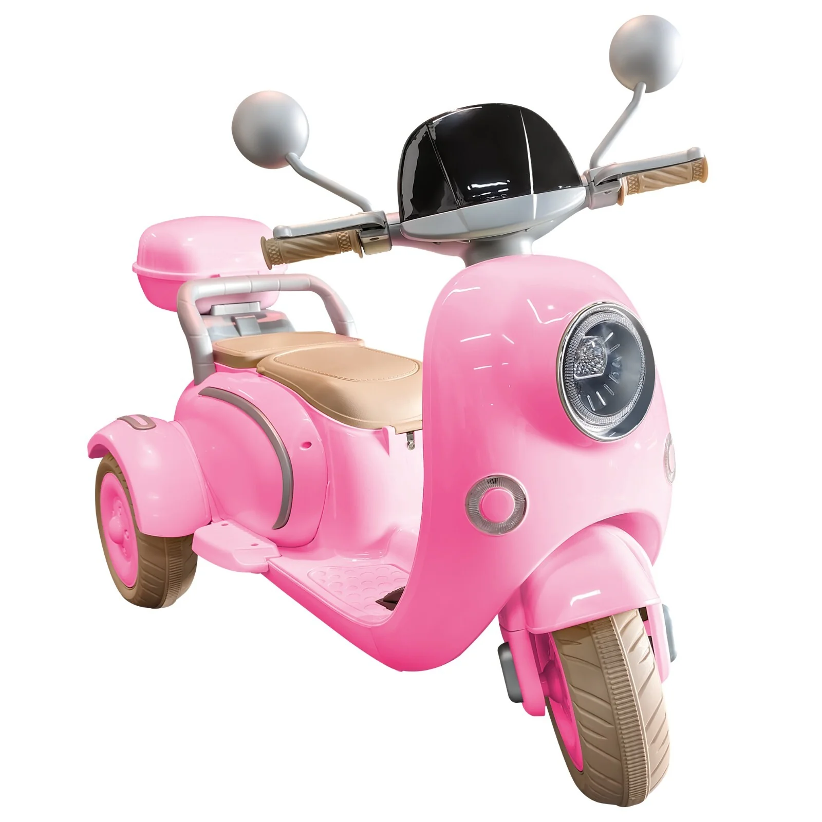 12V Kids Electric Ride-On Moped Motorcycle 2-Seater with Bluetooth and LED Lights - Image 7