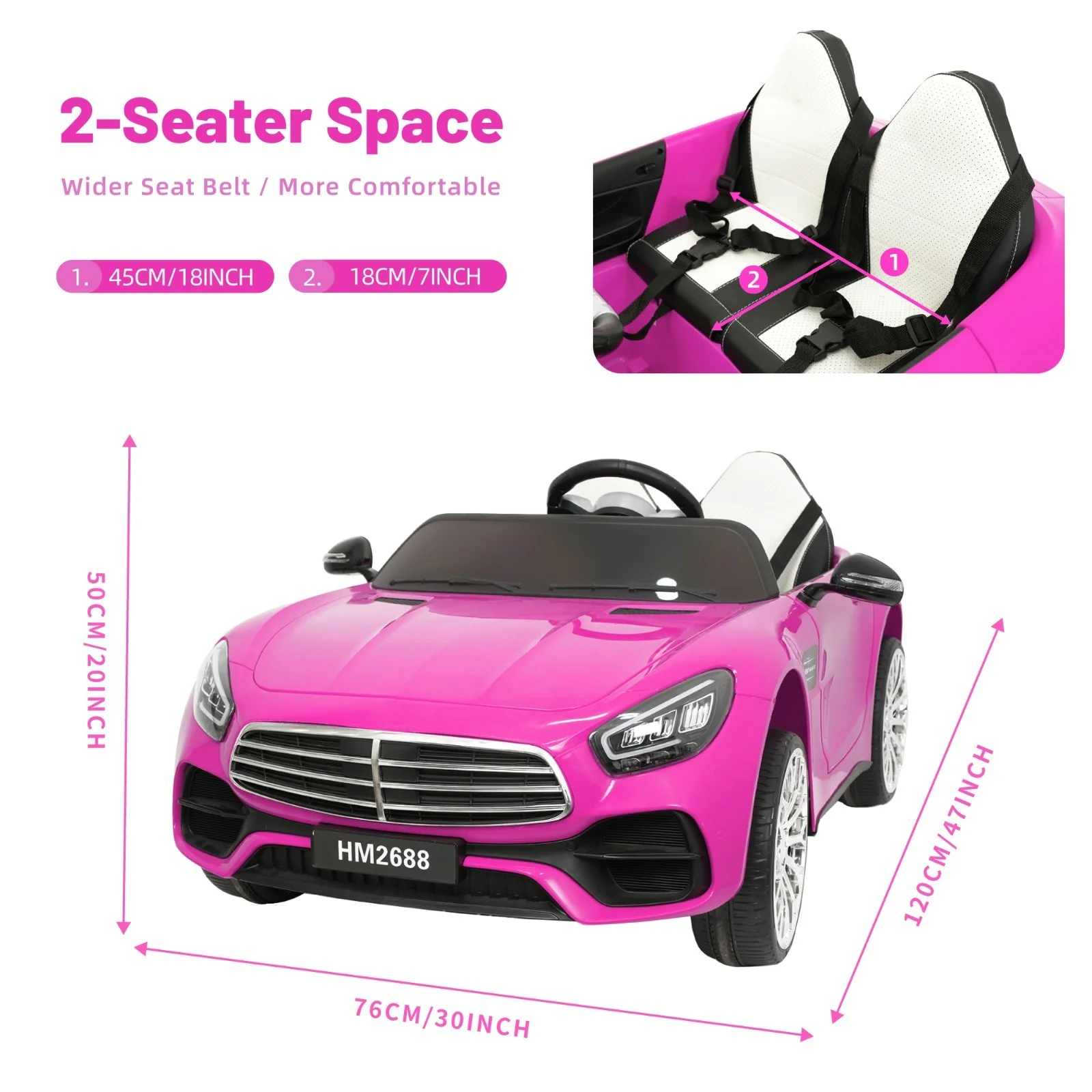 12V Electric 2-Seater Kids Ride-On Car with Parental Remote Control and Powered Wheels - Image 7