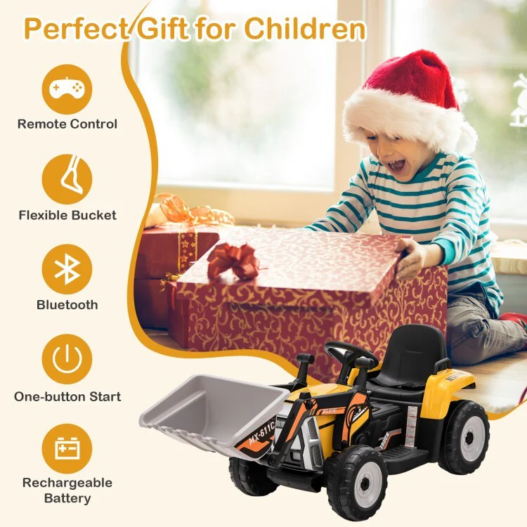 12V Kids Ride-On Excavator Truck with Adjustable Arm and Bucket Toy - Image 5