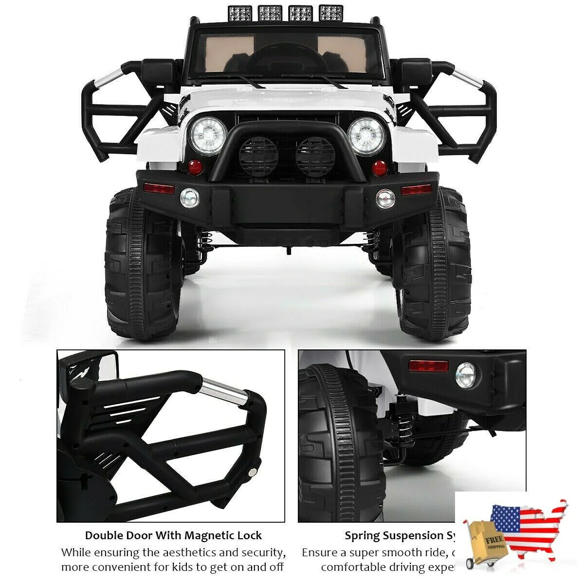 12V Kids Ride-On Toy Truck with LED Lights - Image 5