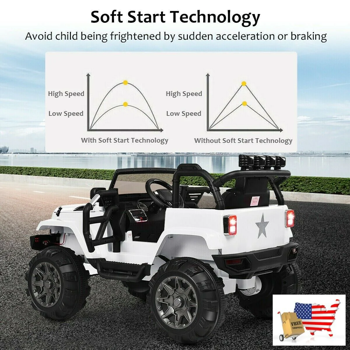 12V Kids Ride-On Toy Truck with LED Lights - Image 7