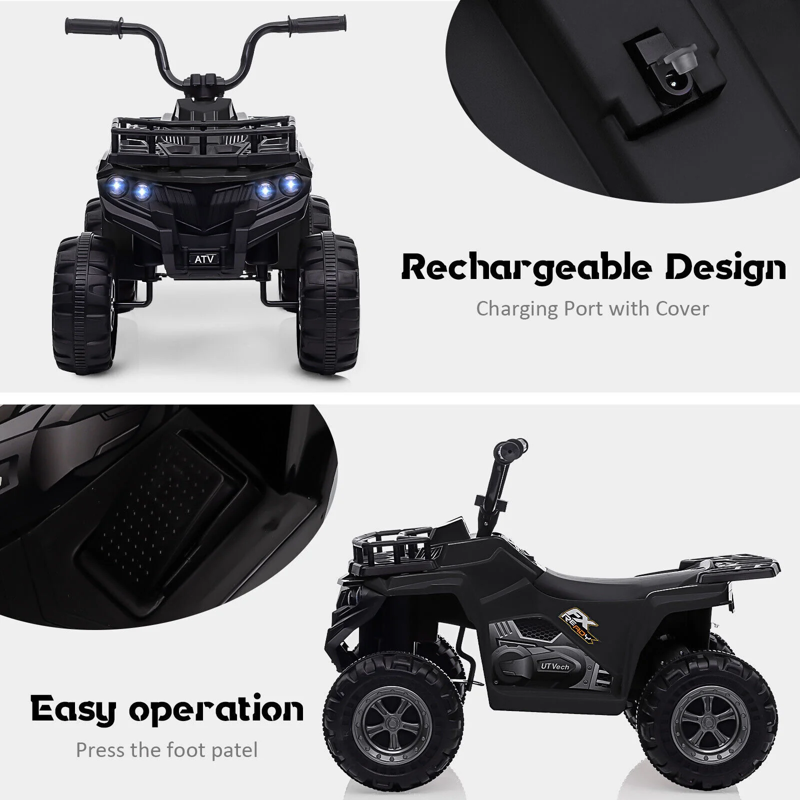 12V Battery-Powered Electric Ride-On Car for Kids with LED Lights - Image 11