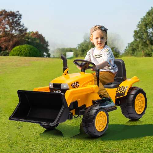 12V Electric Ride-On Kids Tractor Excavator with Battery, Remote Control, and Digging Handle - Image 3