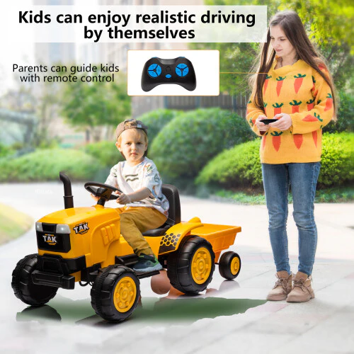 12V Electric Kids Ride-On Tractor Excavator with Detachable Trailer and Remote Control - Image 25