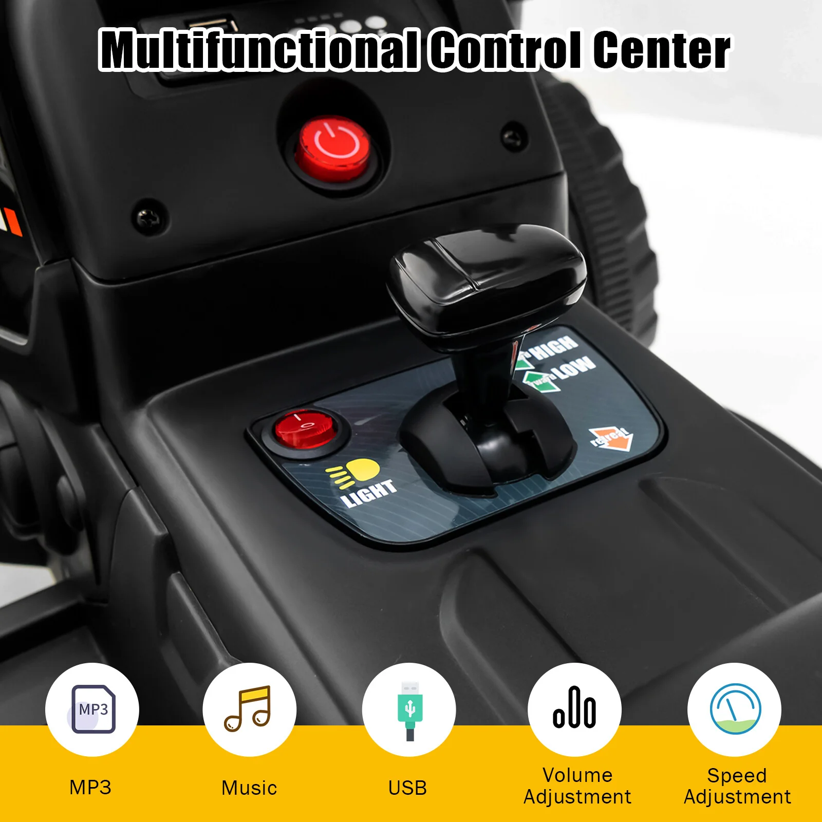 12V Kids Ride-On Tractor with Trailer, 3 Speeds and Remote Control - Image 4