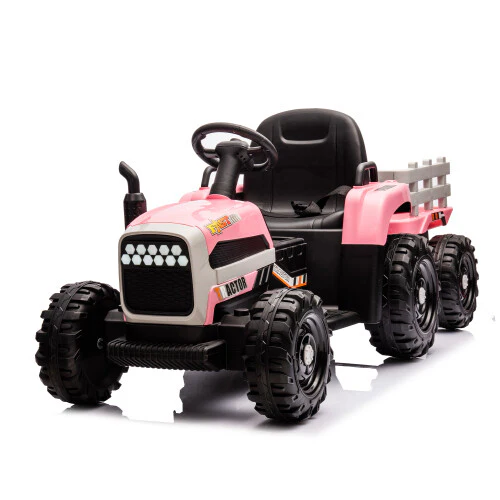 12V Battery-Powered Kids Ride-On Tractor with Trailer and Remote Control, 3-Speed Child Vehicle - Image 11