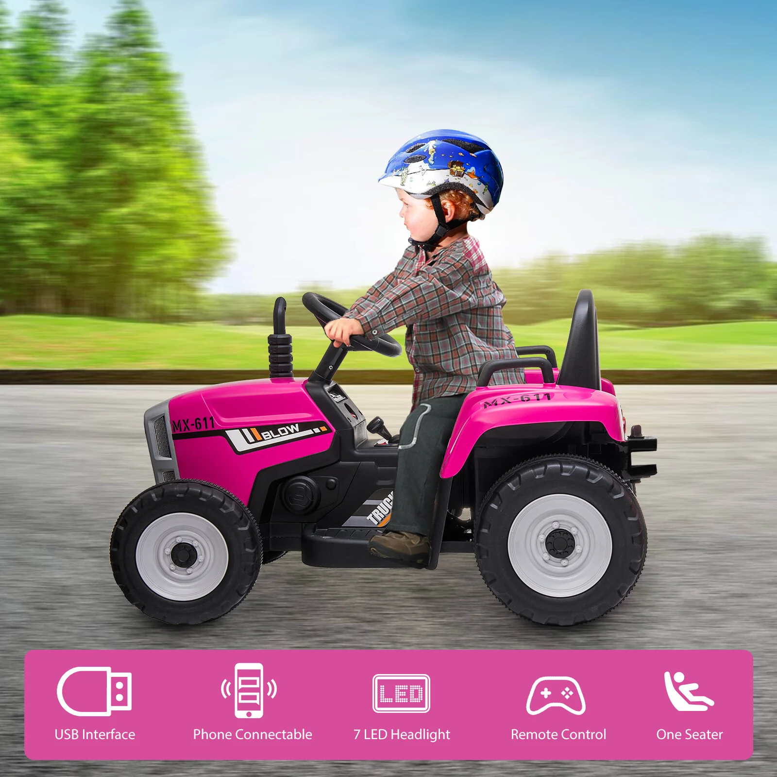 12V Kids Ride On Tractor with Trailer and Remote Control Electric Vehicle Toy - Image 15