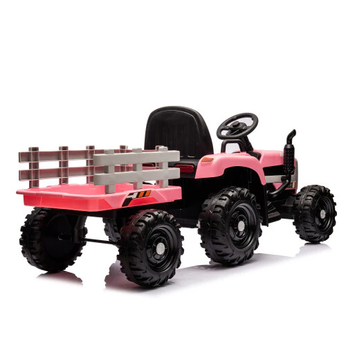 12V Battery-Powered Kids Ride-On Tractor with Trailer, Remote Control, 3-Speed, USB Charging - Image 4