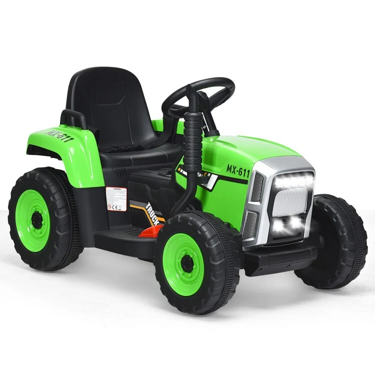 12V Kids Ride-On Tractor with Trailer, Ground Loader, RC Remote Control, and Lights - Image 10