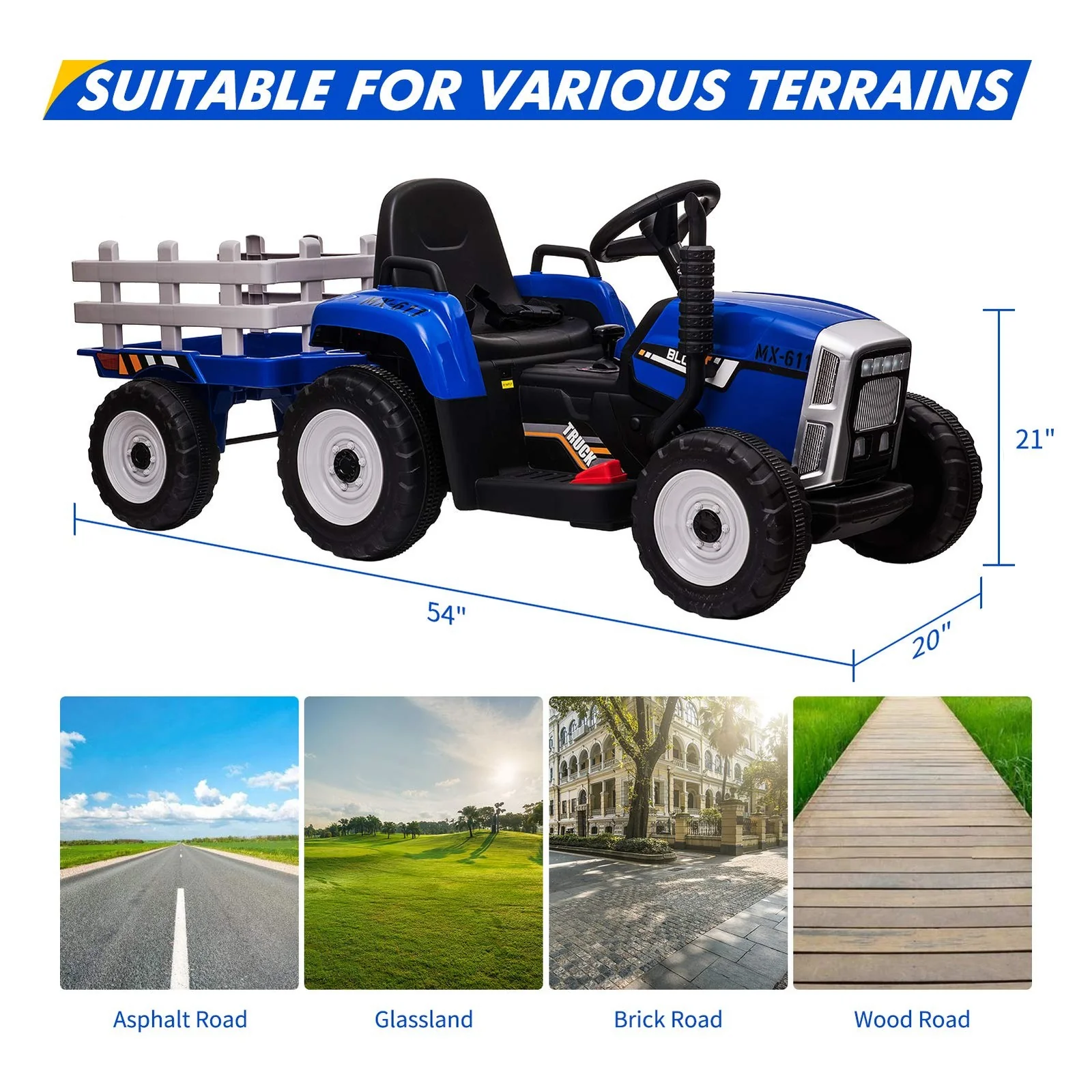 12V Battery-Powered Kids Ride-On Tractor with Trailer and Remote Control for Toddlers - Image 7