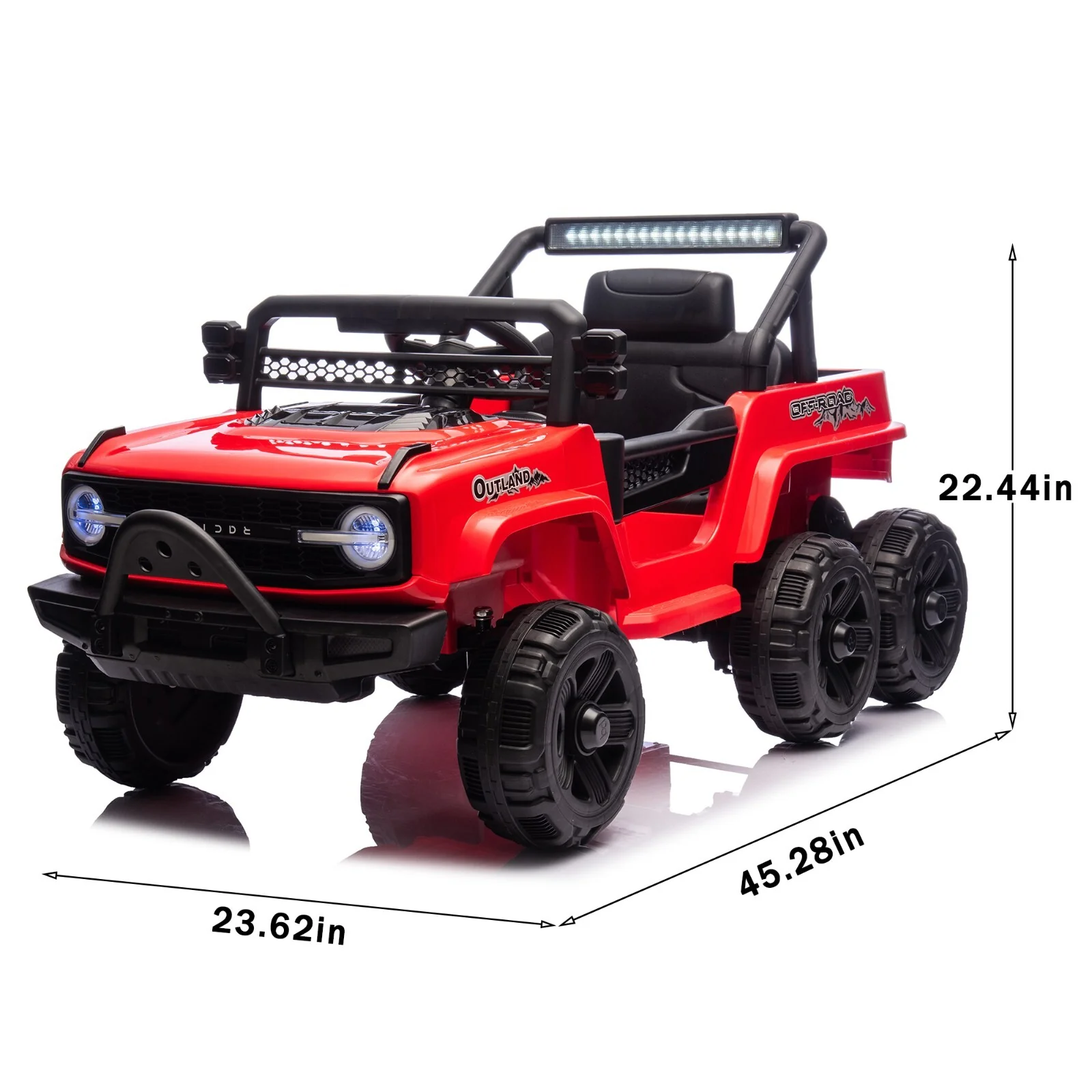 12V Electric Kids Ride-On Jeep Truck Toy with 6 Wheels and Remote Control, Red - Image 19