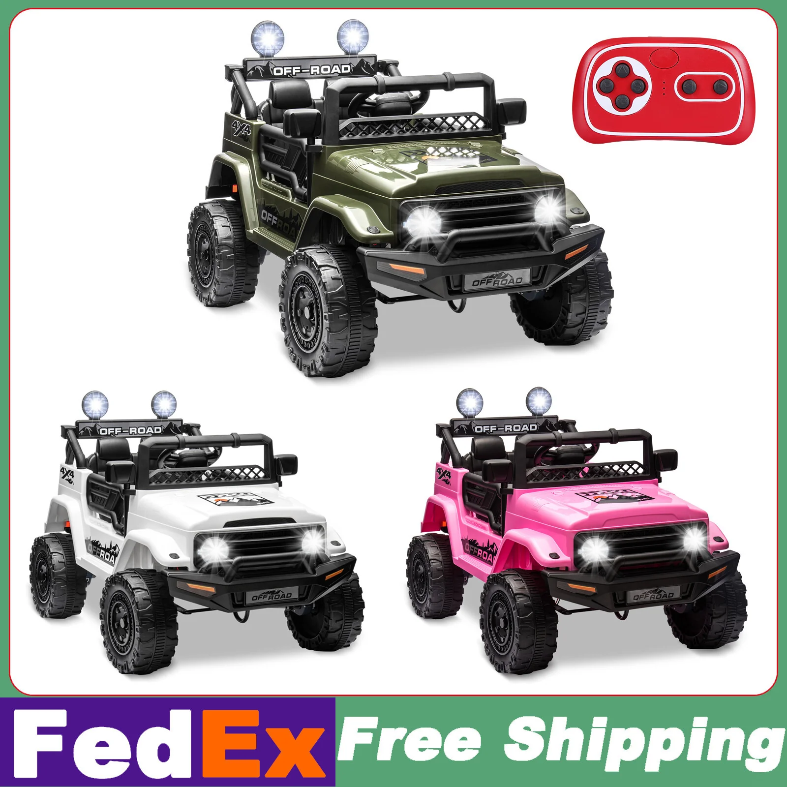 12V Electric 2-Seater Kids Ride-On Jeep Truck with Remote Control - Image 2
