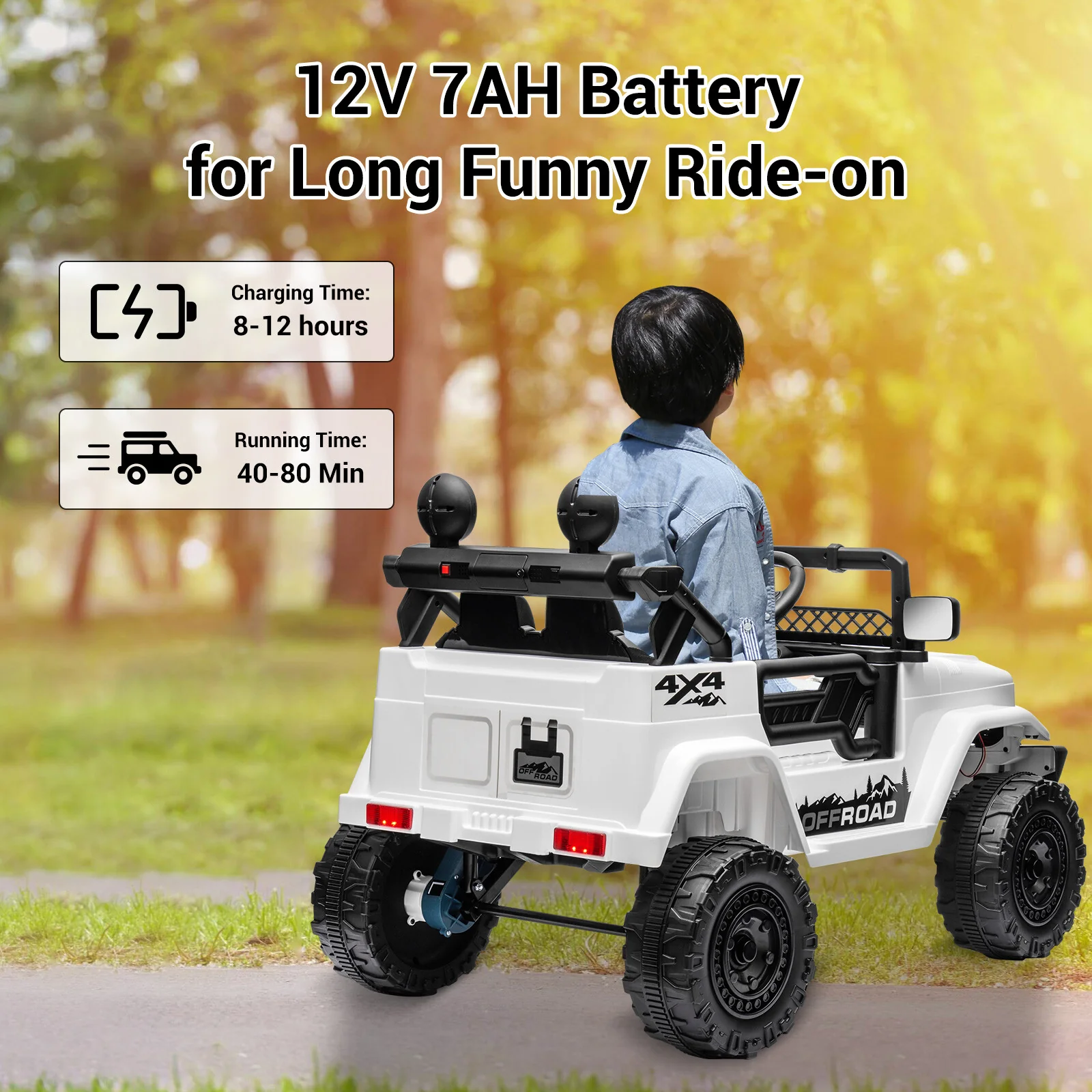 12V Electric 2-Seater Kids Ride-On Jeep Truck with Remote Control - Image 8