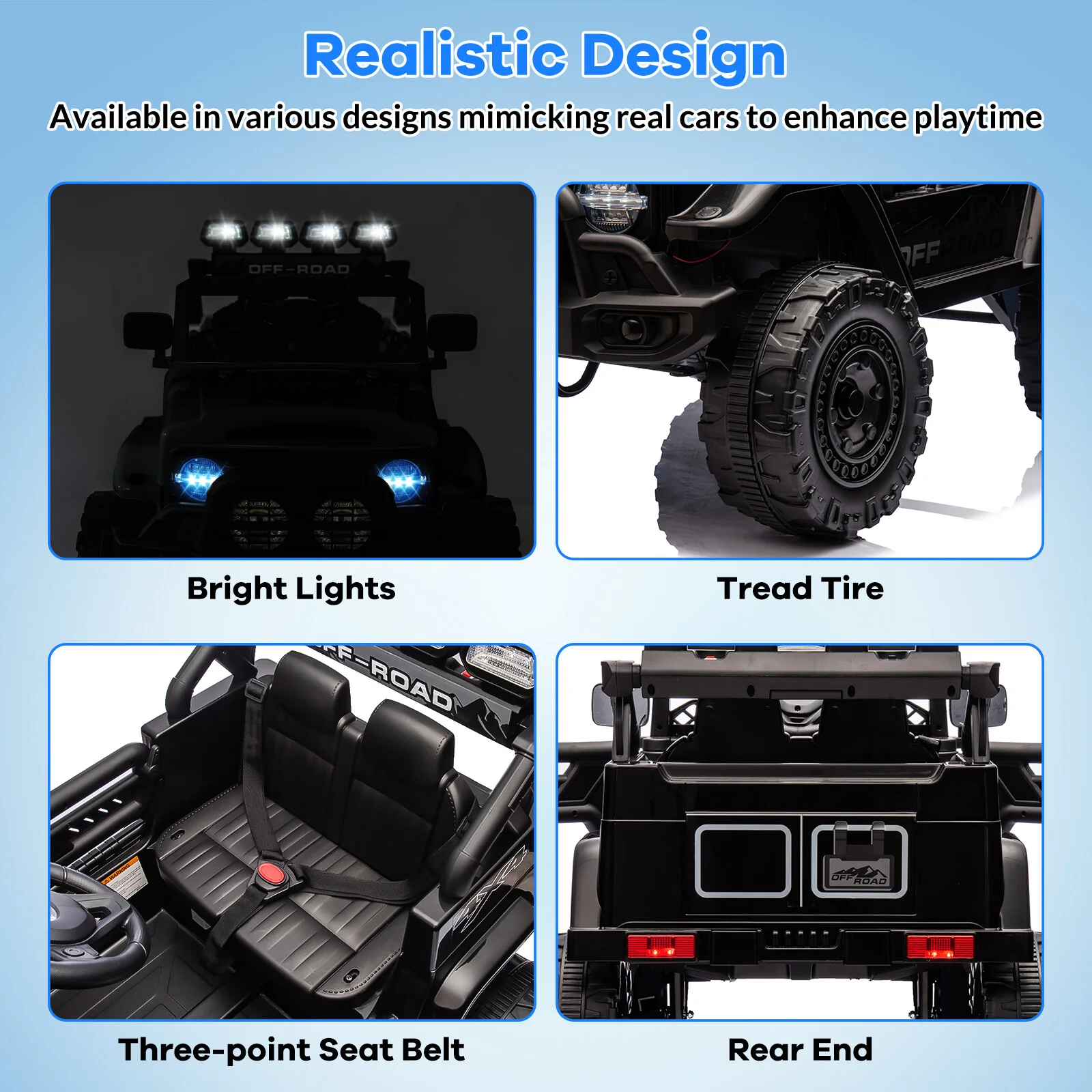 12V Kids Ride-On 2WD Battery-Powered Truck Car with Remote Control - Image 4