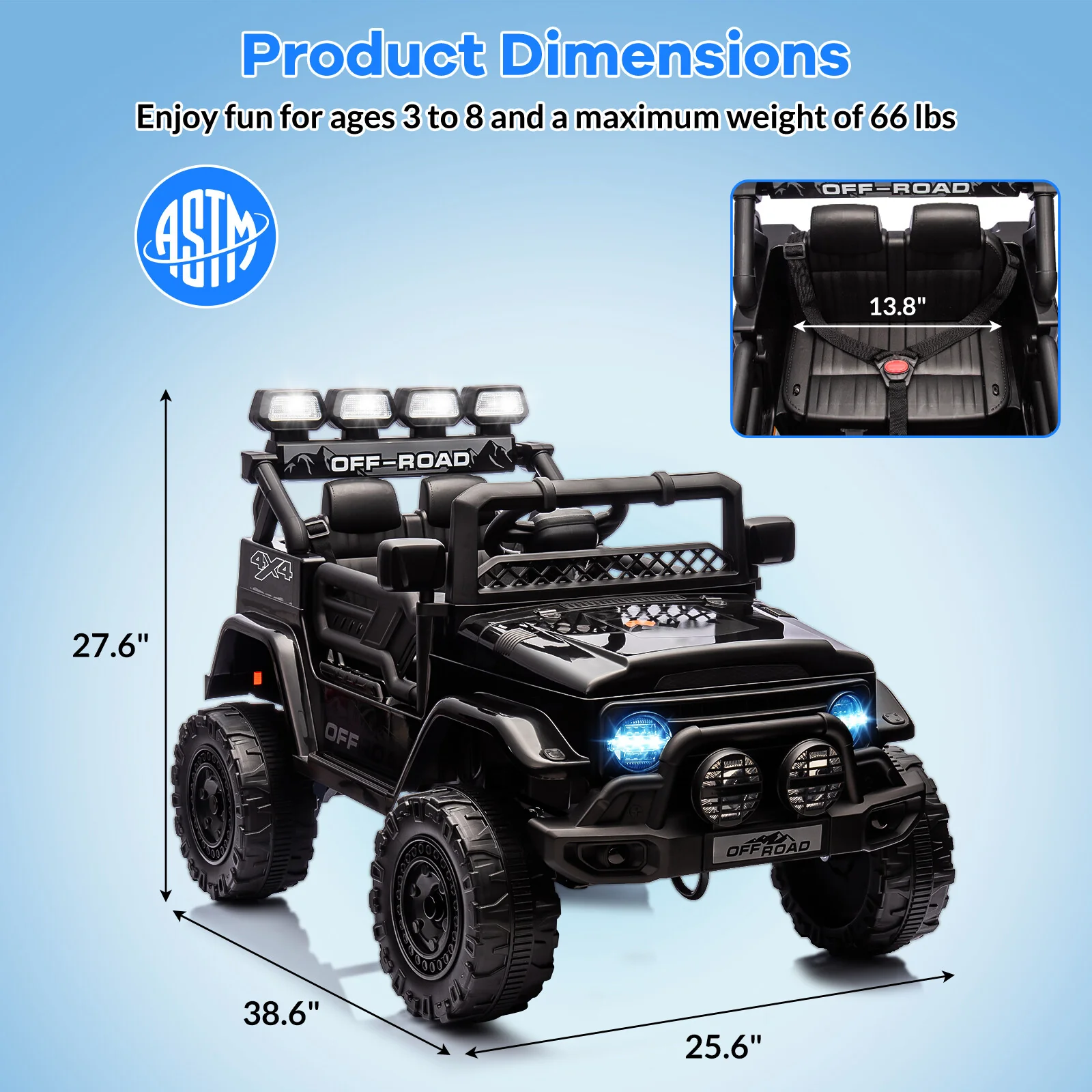12V Kids Ride-On 2WD Battery-Powered Truck Car with Remote Control - Image 8