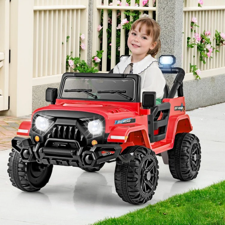 12V Kids Ride-On Truck Car with 3-Speed Driving, Remote Control, and Steering Wheel - Image 2
