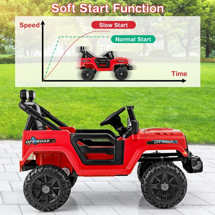 12V Kids Ride-On Truck Car with 3-Speed Driving, Remote Control, and Steering Wheel - Image 5