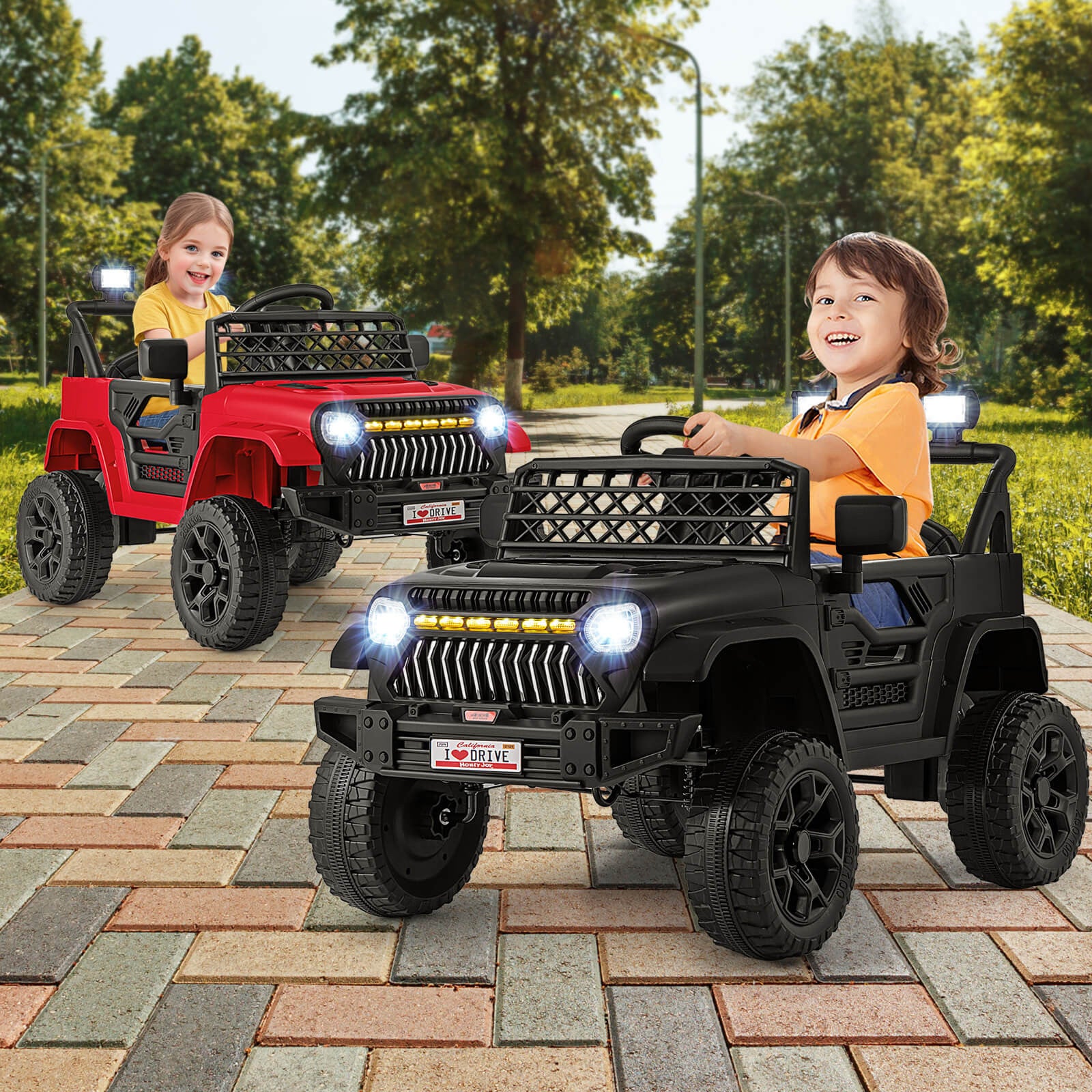 12V Battery-Powered Kids Electric Ride-On Truck Car with 3 Speeds for Toddlers - Image 3