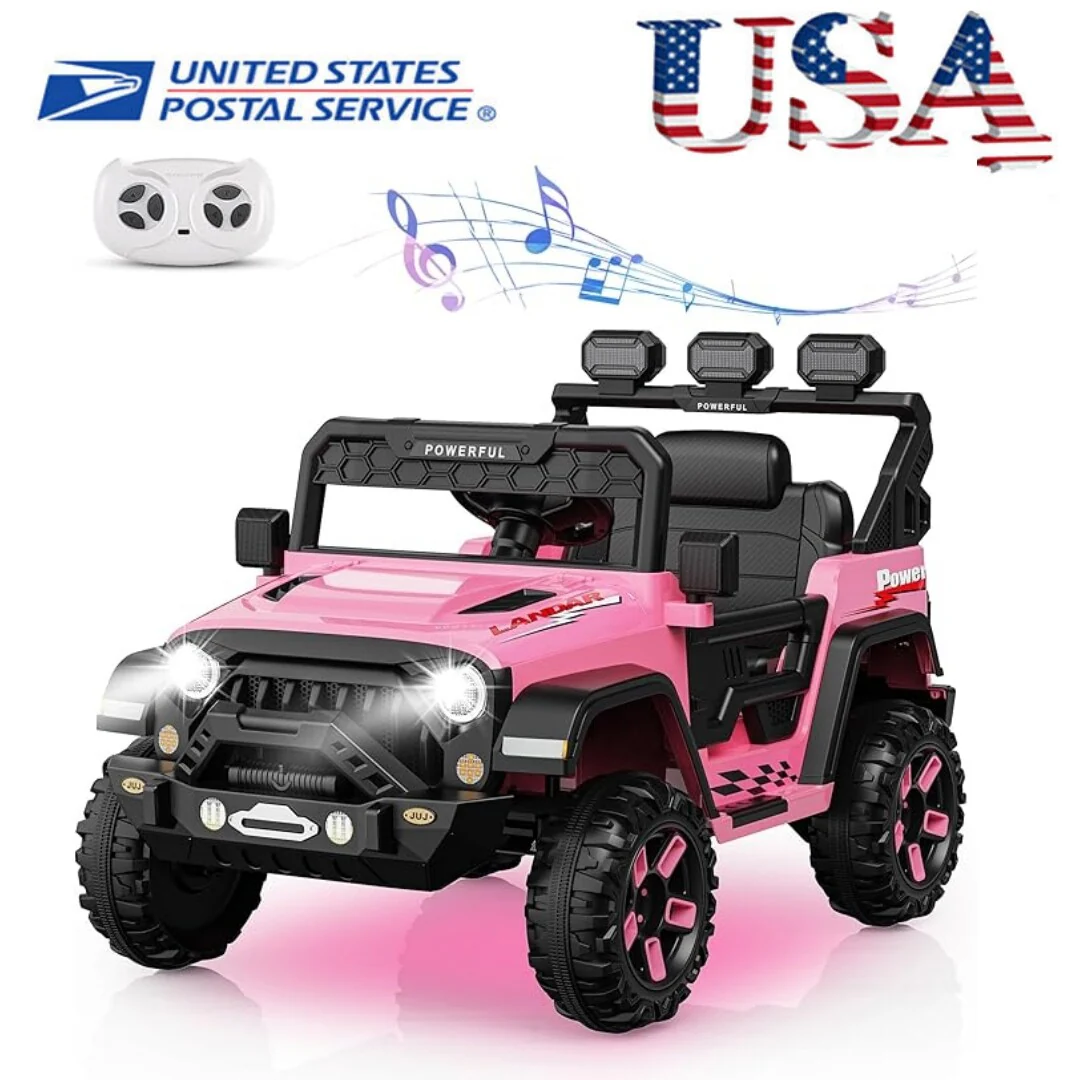 12V Battery-Powered Ride-On Truck Car for Toddlers with 3 Speed Settings