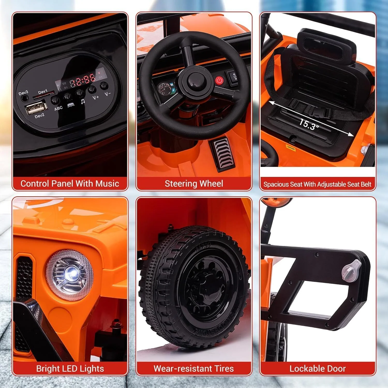 12V Electric Ride-On Truck Car for Kids with Remote Control and LED Lights - Image 15