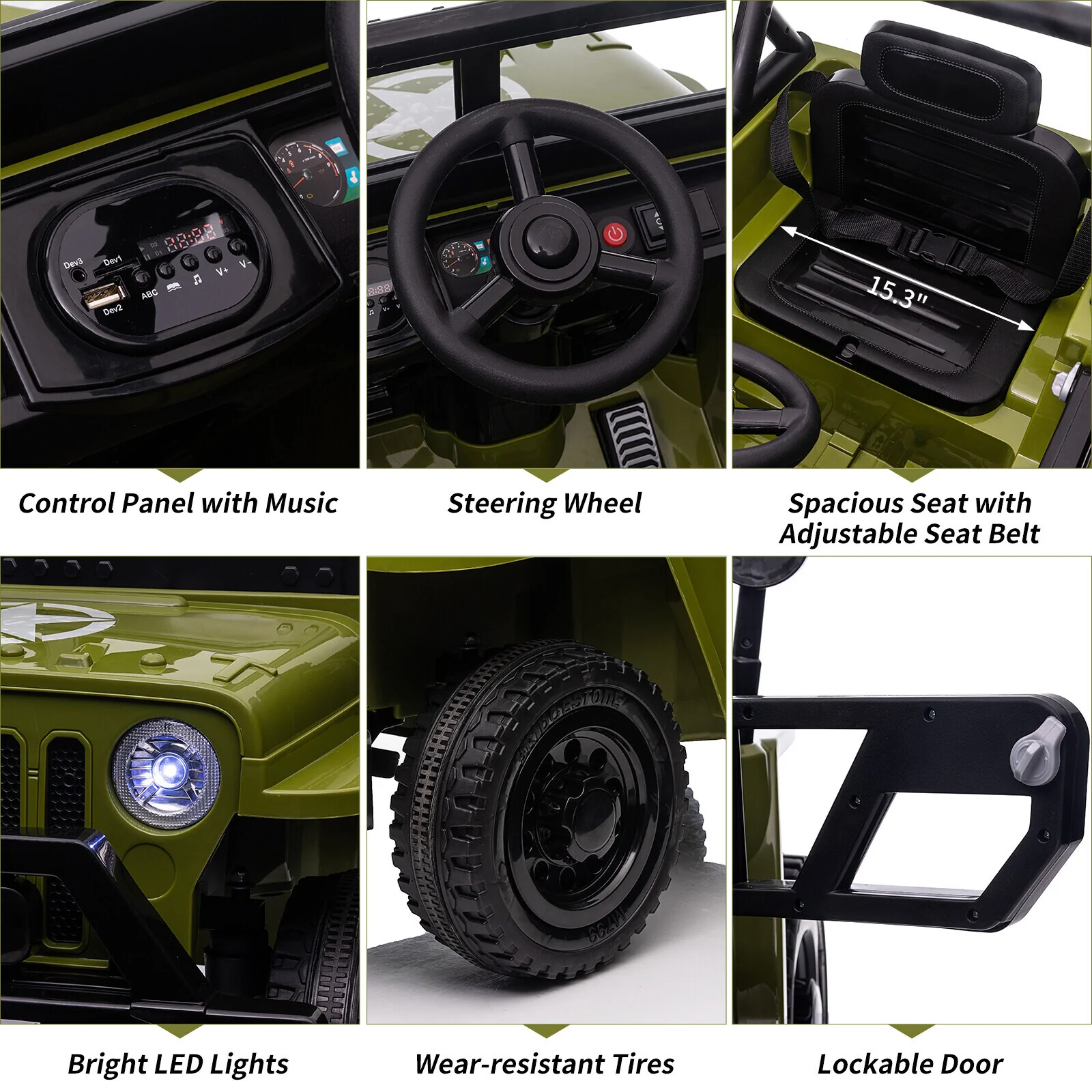 12V Electric Ride-On Truck Car for Kids with Remote Control and LED Lights - Image 9