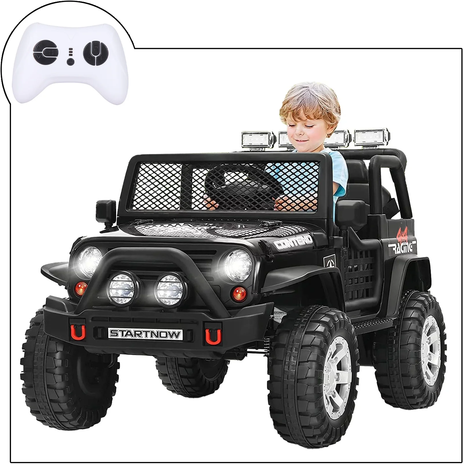 12V Kids Electric 2-Seater Jeep Ride-On Truck with MP3 and LED Lights - Image 3