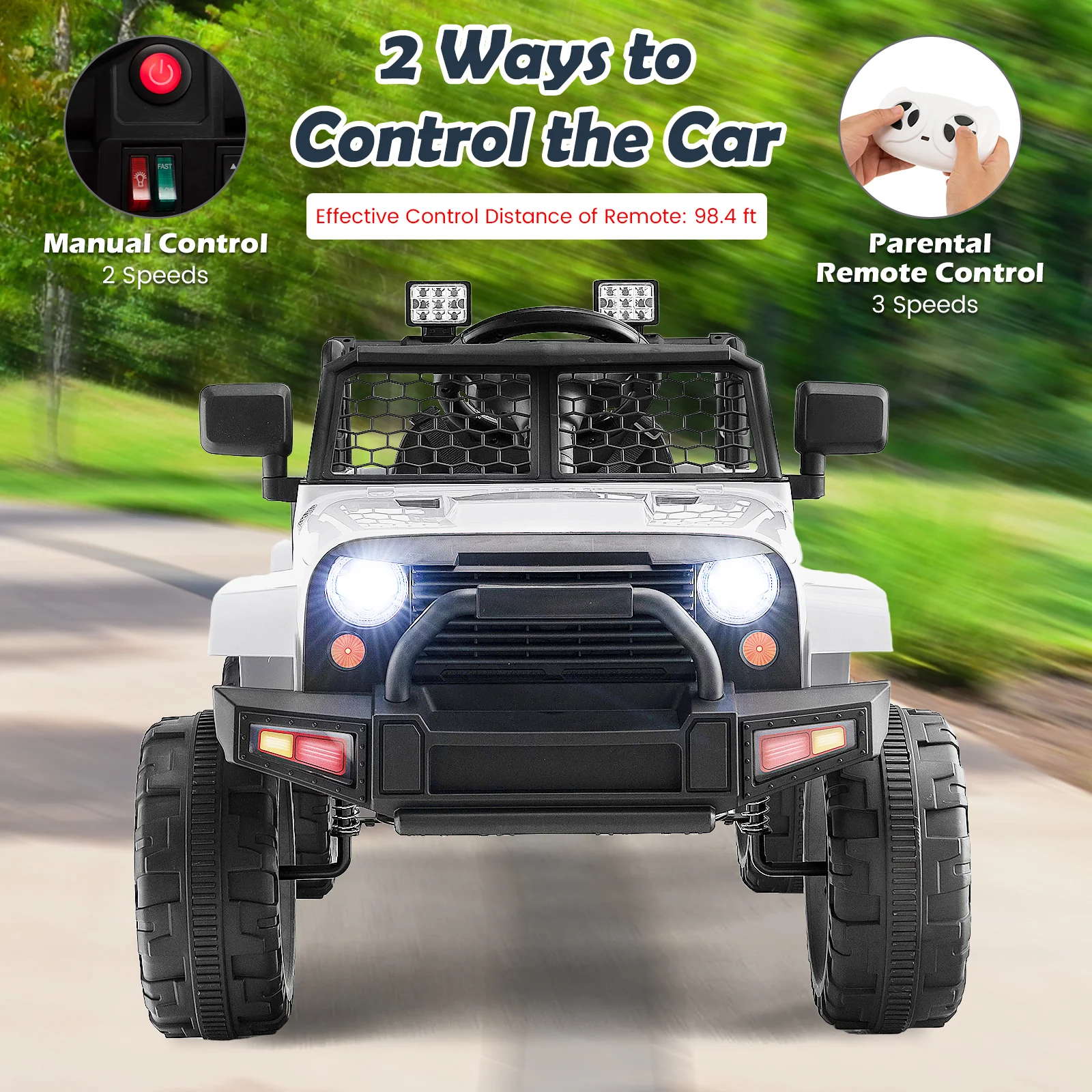 12V Kids Electric Ride-On Truck Car with Remote Control, Lights, and Music - Image 2