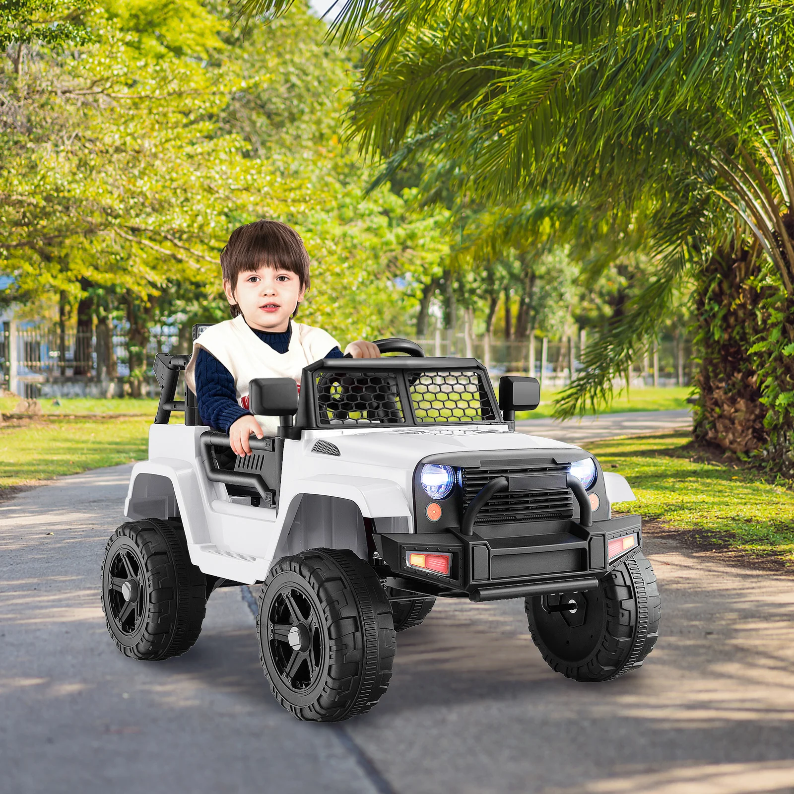 12V Kids Electric Ride-On Truck Car with Remote Control, Lights, and Music - Image 3